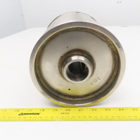 6-9/16" OD Drum Roller 6-5/8" W Face Stainless Steel 1-1/4" Bore Shouldered Edge