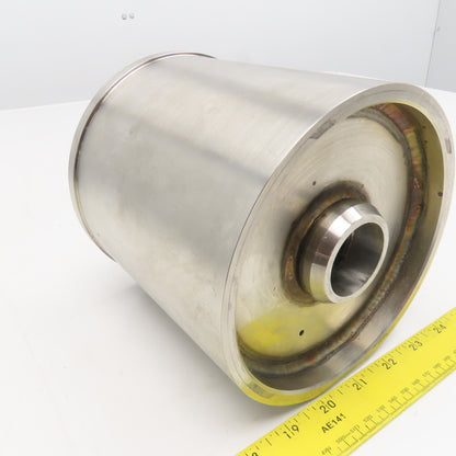 6-9/16" OD Drum Roller 6-5/8" W Face Stainless Steel 1-1/4" Bore Shouldered Edge