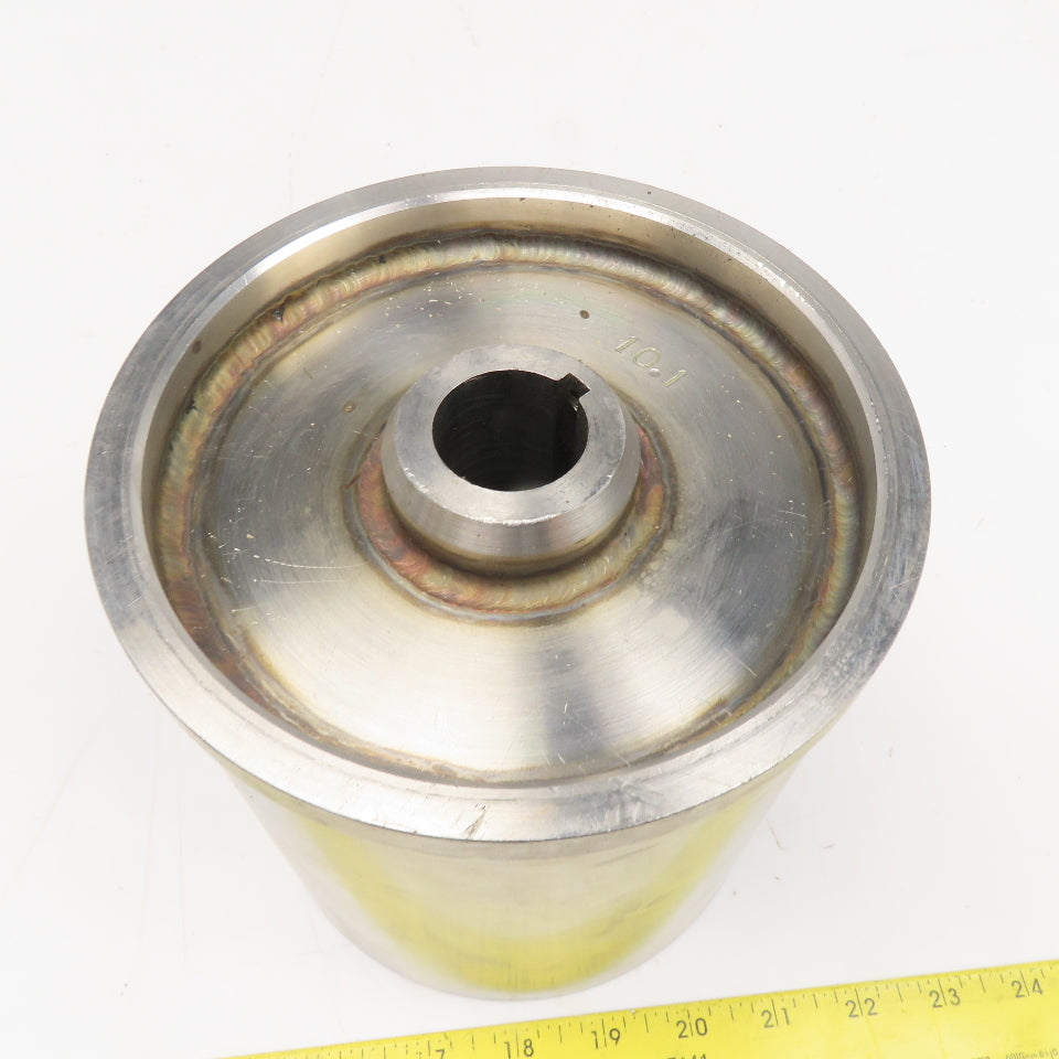 6-9/16" OD Drum Roller 6-5/8" W Face Stainless Steel 1-1/4" Bore Shouldered Edge