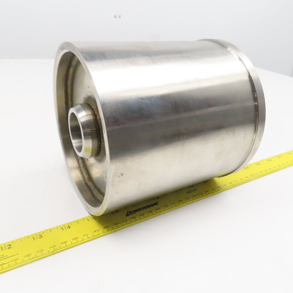 6-9/16" OD Drum Roller 6-5/8" W Face Stainless Steel 1-1/4" Bore Shouldered Edge