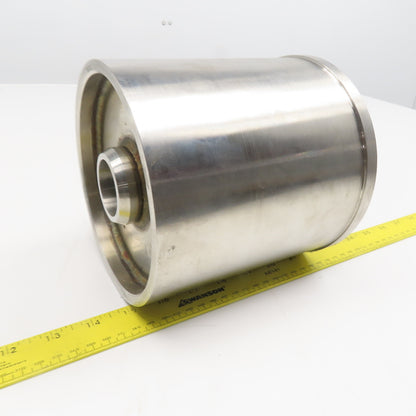 6-9/16" OD Drum Roller 6-5/8" W Face Stainless Steel 1-1/4" Bore Shouldered Edge