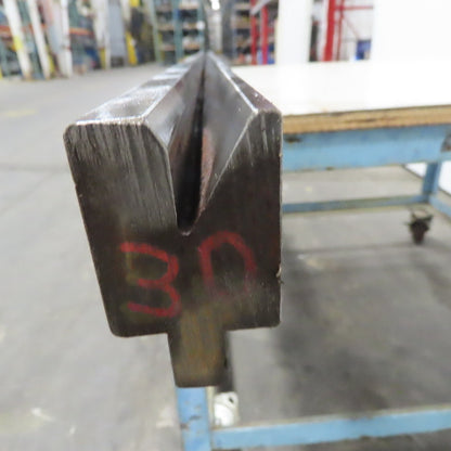 84-1/4" Press Brake Forming Vee Angle Die Block 1/2" Tang 2-3/8"Ht. 1-3/8" Thick
