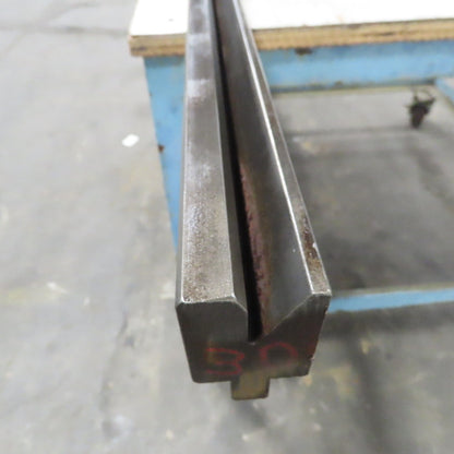 84-1/4" Press Brake Forming Vee Angle Die Block 1/2" Tang 2-3/8"Ht. 1-3/8" Thick