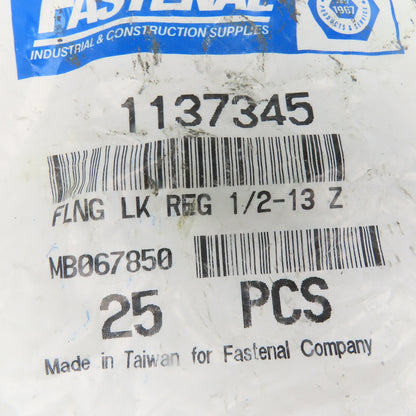 Fastenal 1137345 1/2"-13 Zinc Finish Case Hardened Serrated Flange Nut Lot Of 25