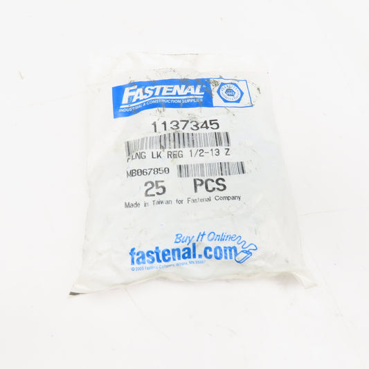 Fastenal 1137345 1/2"-13 Zinc Finish Case Hardened Serrated Flange Nut Lot Of 25