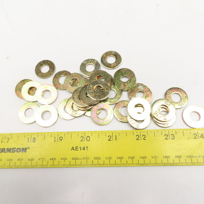 Grainger 6PE78 5/16" Steel Grade 8 Yellow Zinc Flat Washer Lot Of 130