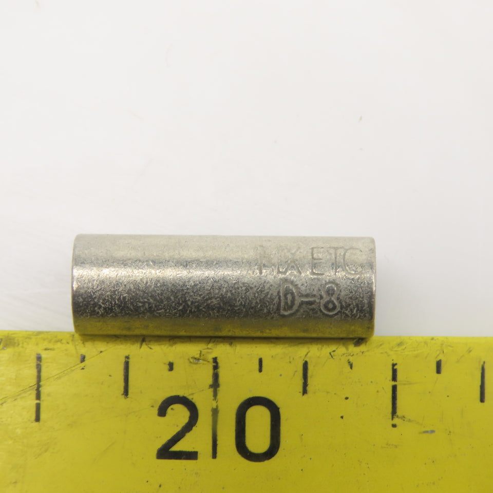D-8 8 AWG Tinned Uninsulated Seamless Butt Splice Connector Lot Of 10
