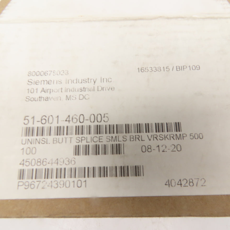 D-8 8 AWG Tinned Uninsulated Seamless Butt Splice Connector Lot Of 100