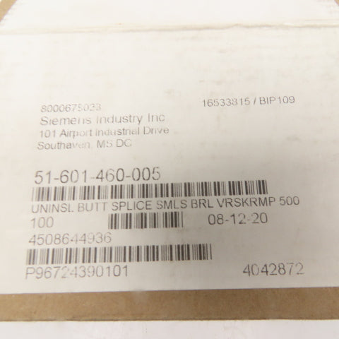 D-8 8 AWG Tinned Uninsulated Seamless Butt Splice Connector Lot Of 100