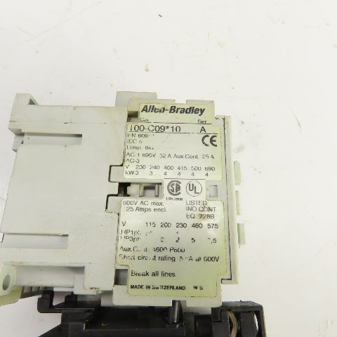 Allen Bradley 100-C09*10 Contactor 120V Coil W/193-A2F1 Overload Relay