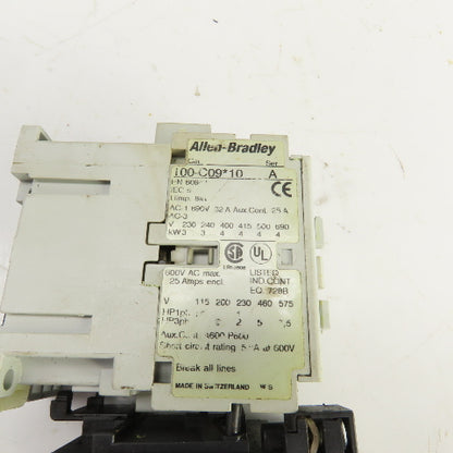 Allen Bradley 100-C09*10 Contactor 120V Coil W/193-A2F1 Overload Relay
