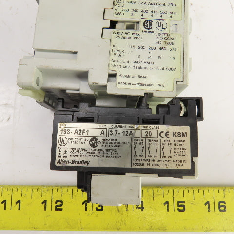 Allen Bradley 100-C09*10 Contactor 120V Coil W/193-A2F1 Overload Relay