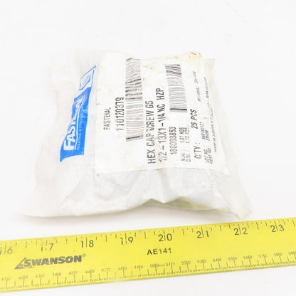 Fastenal 110120379 1/2"-13 x 1-1/4" Long Zinc Hex Cap Screw G5 Lot Of 25