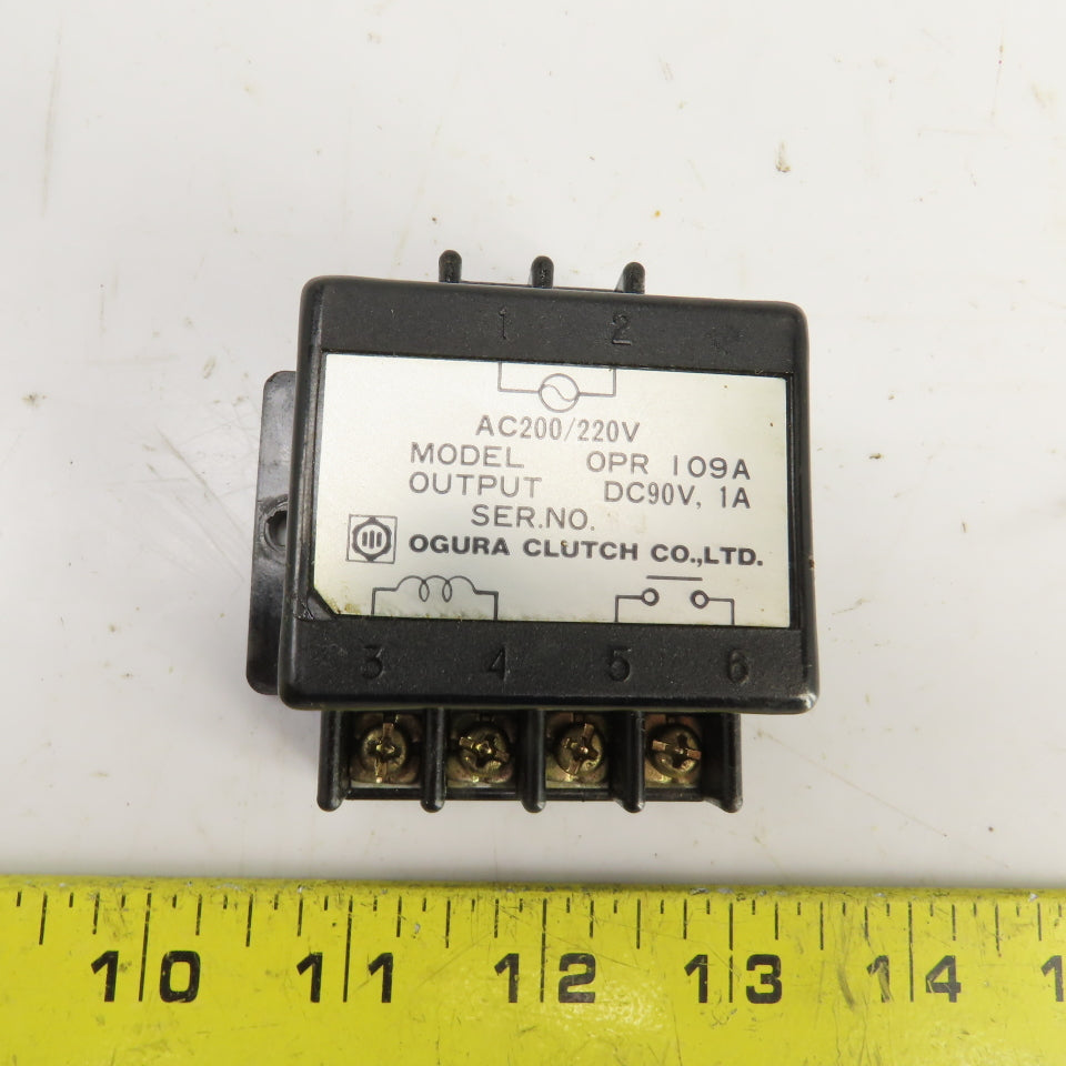 Ogura Clutch CO. OPR I09A Brake Rectifier Module 90VDC Output 200/220VAC