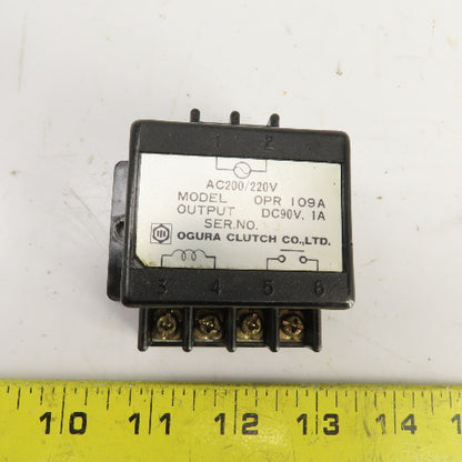 Ogura Clutch CO. OPR I09A Brake Rectifier Module 90VDC Output 200/220VAC