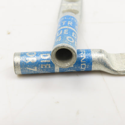 Burndy 6 STR CU Blue Die Wire Terminal Crimp 2 Hole Lug Lot Of 2