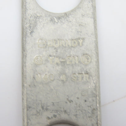 Burndy YA-2N 4 Strand 346 Or 8 Gray Die Compression Lug 2 Hole Lot Of 4