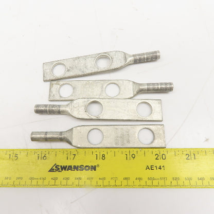 Burndy YA-2N 4 Strand 346 Or 8 Gray Die Compression Lug 2 Hole Lot Of 4