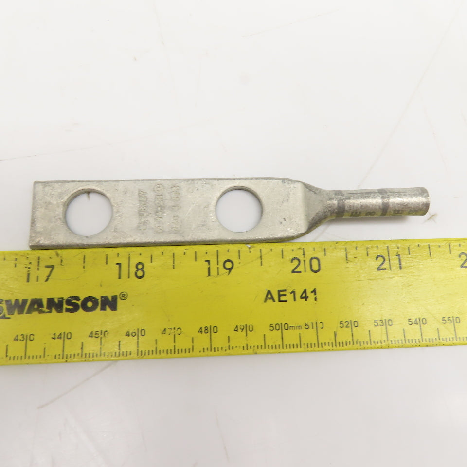 Burndy YA-2N 4 Strand 346 Or 8 Gray Die Compression Lug 2 Hole Lot Of 4
