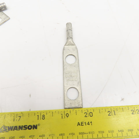 Burndy YA-2N 4 Strand 346 Or 8 Gray Die Compression Lug 2 Hole Lot Of 4