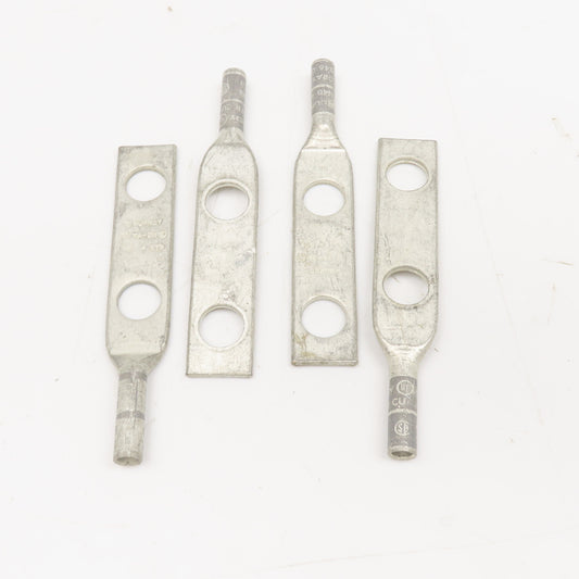 Burndy YA-2N 4 Strand 346 Or 8 Gray Die Compression Lug 2 Hole Lot Of 4