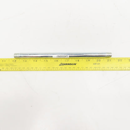 A7B82500024970 1/4" NPT 9" OAL Galvanized Pipe Nipple