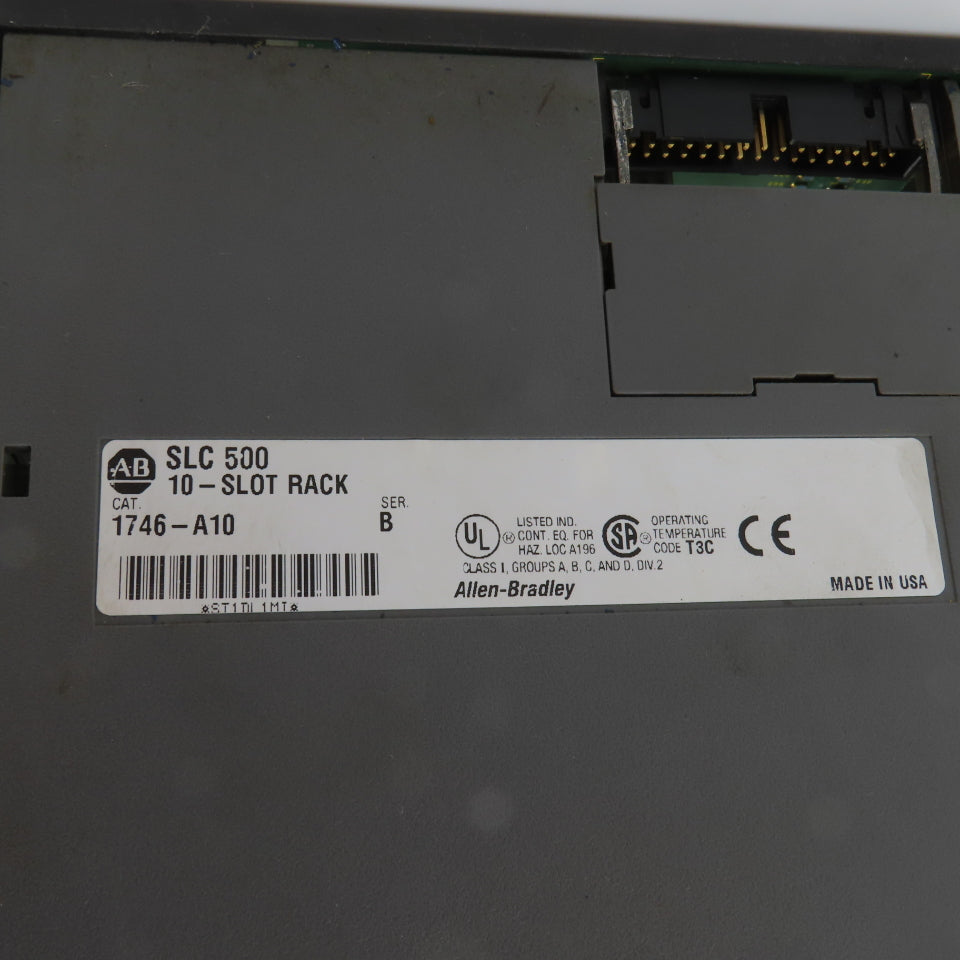 Allen Bradley 1746-A10 Ser B 10 Slot CPU Chassis Rack PLC W/1746-P2 Power Supply