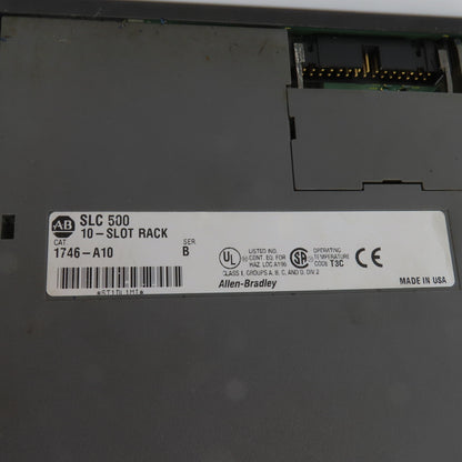 Allen Bradley 1746-A10 Ser B 10 Slot CPU Chassis Rack PLC W/1746-P2 Power Supply