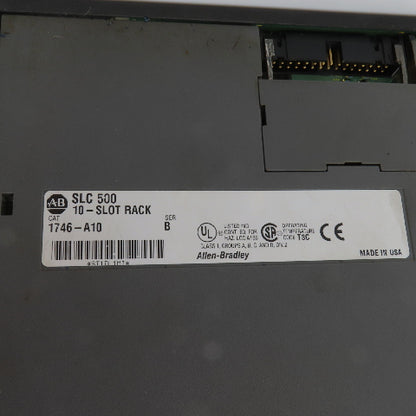 Allen Bradley 1746-A10 Ser B 10 Slot CPU Chassis Rack PLC W/1746-P2 Power Supply