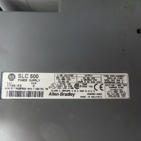 Allen Bradley 1746-A10 Ser B 10 Slot CPU Chassis Rack PLC W/1746-P2 Power Supply
