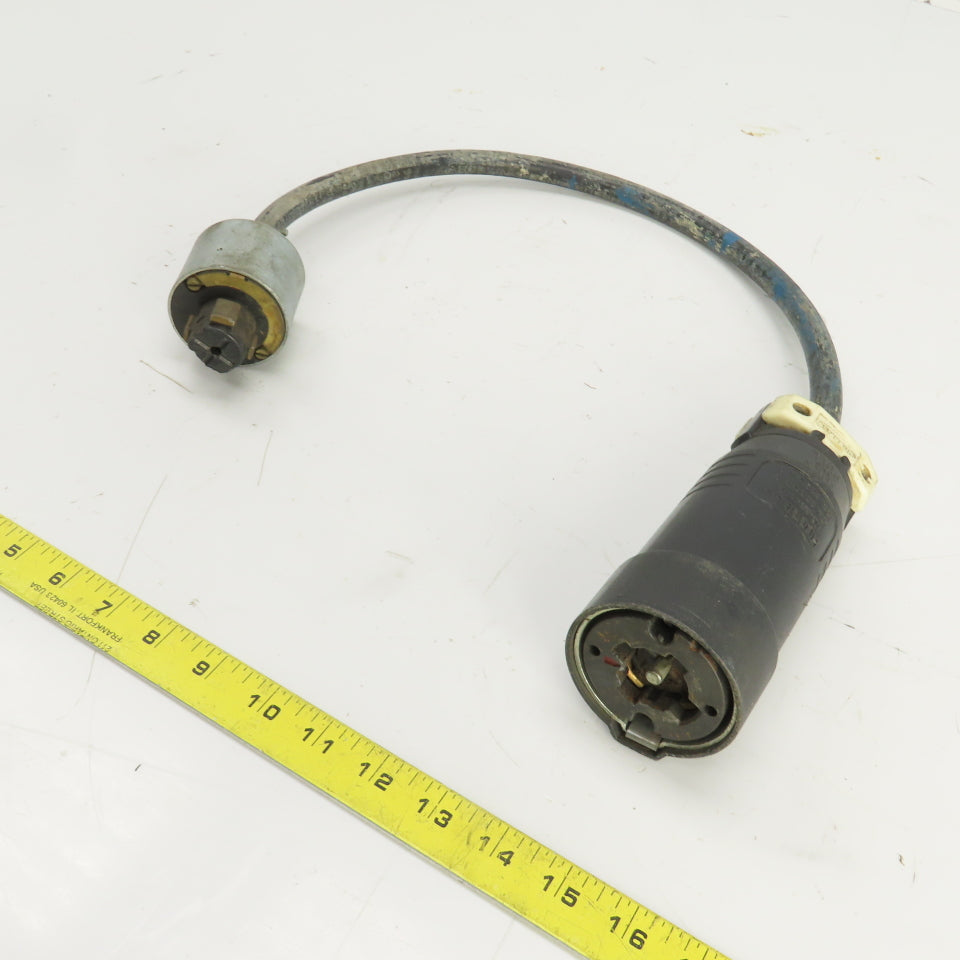 Hubbell 25414B 30/20A 600VAC/250VDC Adapter Pigtail Male x Female