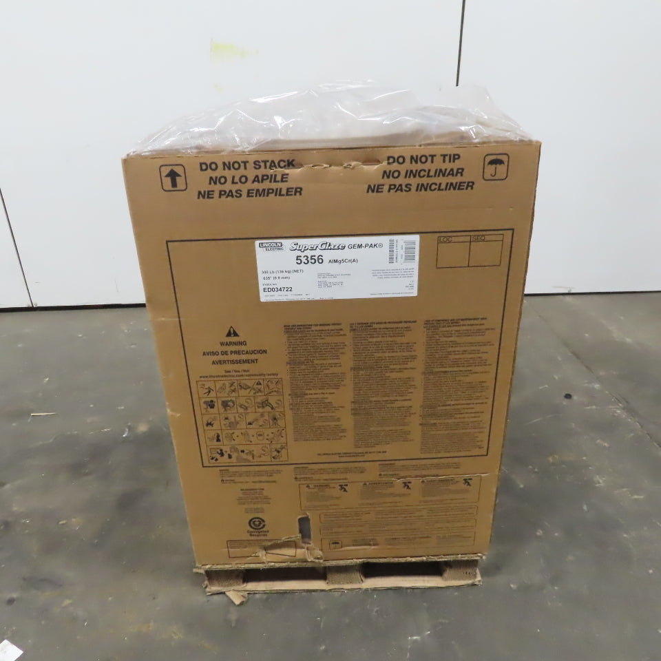 Lincoln ED034722 SuperGlaze 5356 035 SuperGlaze 5356 MIG Wire 300lb Gem-Pak Box