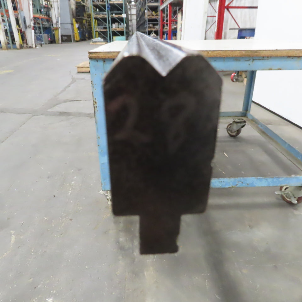 96-1/2" Press Brake Forming Vee Angle Die Block 1/2" Tang 2-3/8"Ht. 1-1/8" Thick