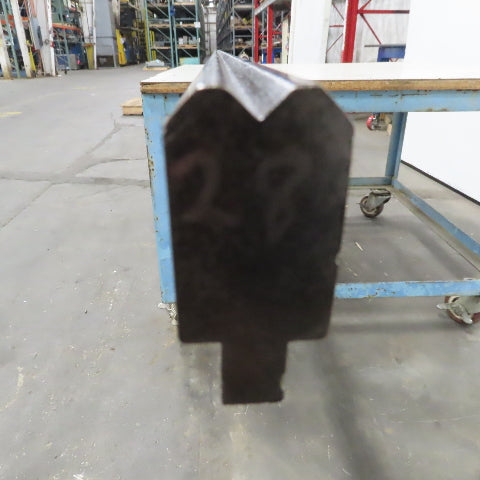96-1/2" Press Brake Forming Vee Angle Die Block 1/2" Tang 2-3/8"Ht. 1-1/8" Thick