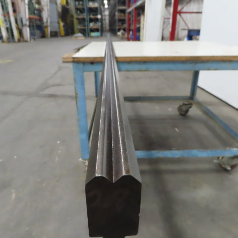 96-1/2" Press Brake Forming Vee Angle Die Block 1/2" Tang 2-3/8"Ht. 1-1/8" Thick