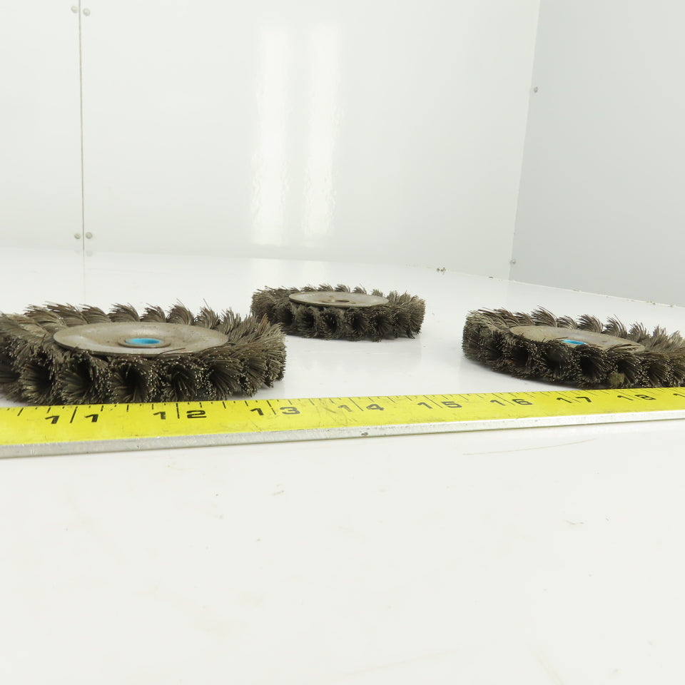 Weiler Dualife 4" OD Wire Wheel Brush 3/8" Arbor 20,000RPM Max Lot Of 3