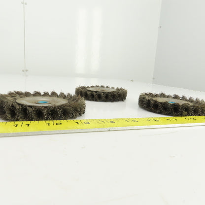 Weiler Dualife 4" OD Wire Wheel Brush 3/8" Arbor 20,000RPM Max Lot Of 3
