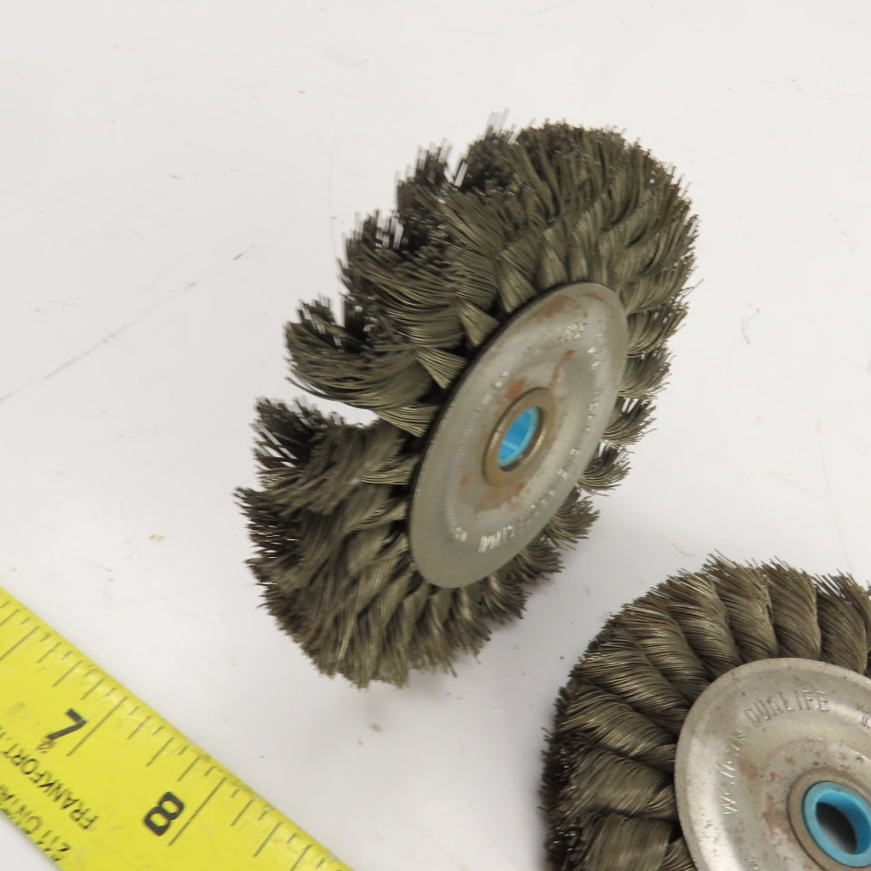 Weiler Dualife 4" OD Wire Wheel Brush 3/8" Arbor 20,000RPM Max Lot Of 3