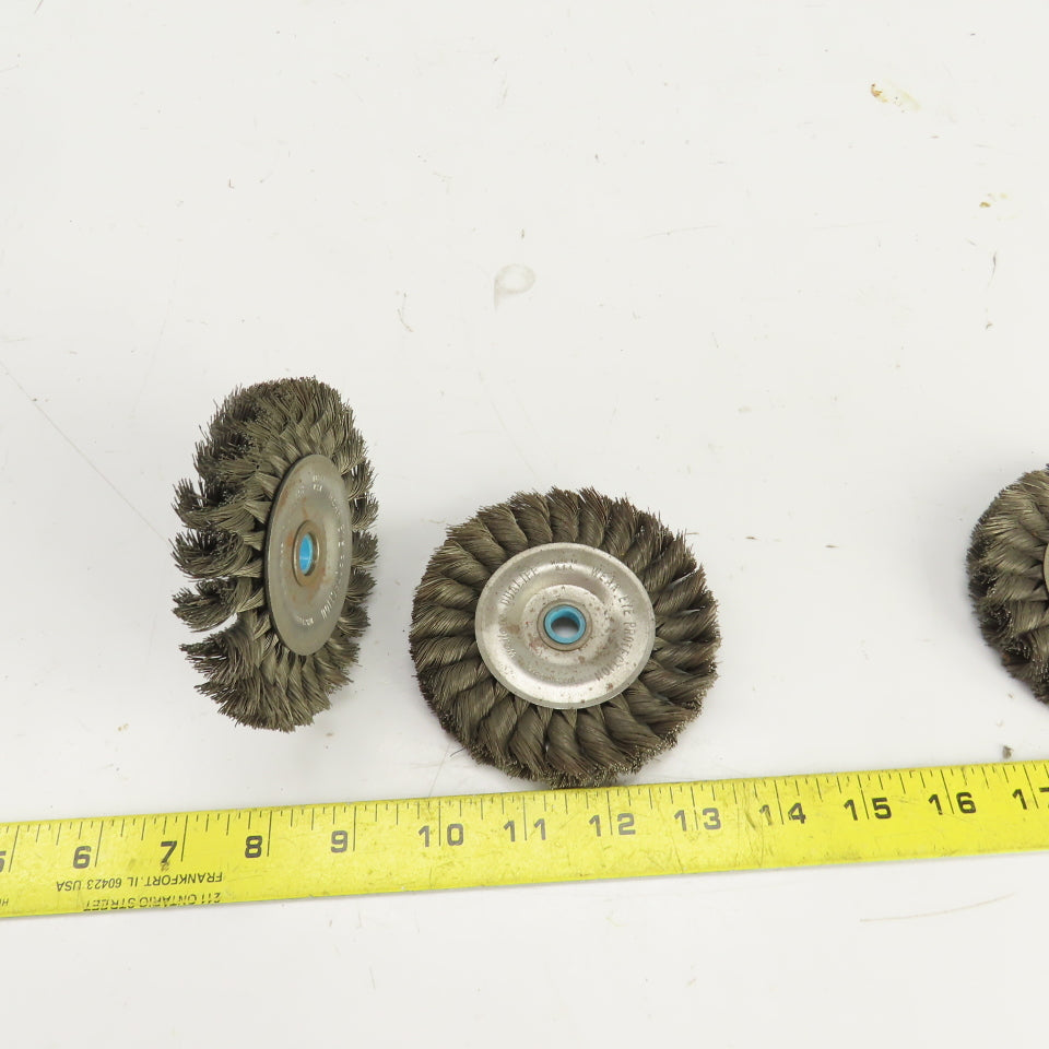 Weiler Dualife 4" OD Wire Wheel Brush 3/8" Arbor 20,000RPM Max Lot Of 3