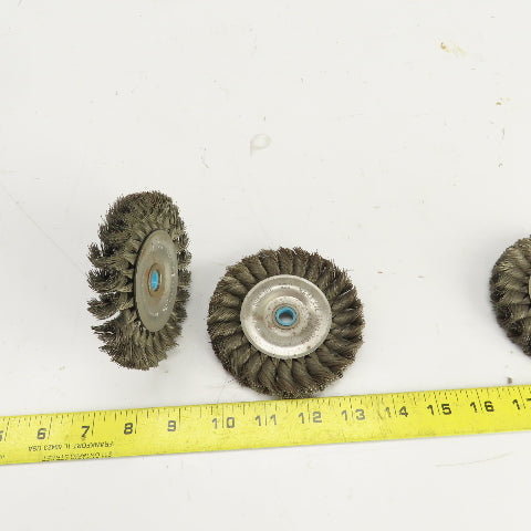Weiler Dualife 4" OD Wire Wheel Brush 3/8" Arbor 20,000RPM Max Lot Of 3