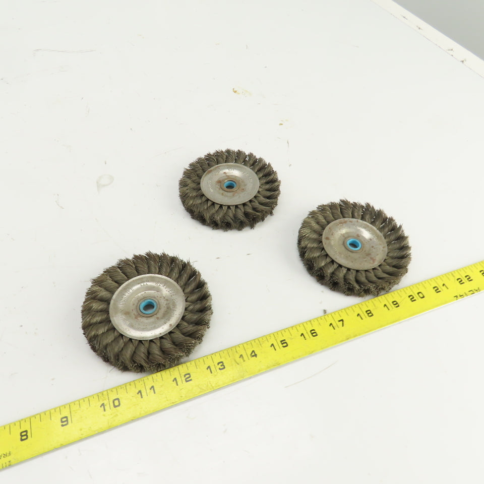 Weiler Dualife 4" OD Wire Wheel Brush 3/8" Arbor 20,000RPM Max Lot Of 3