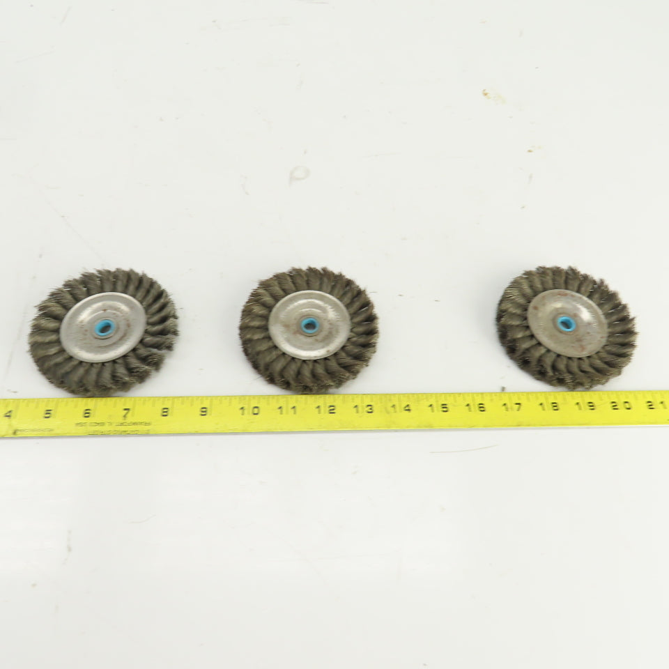 Weiler Dualife 4" OD Wire Wheel Brush 3/8" Arbor 20,000RPM Max Lot Of 3