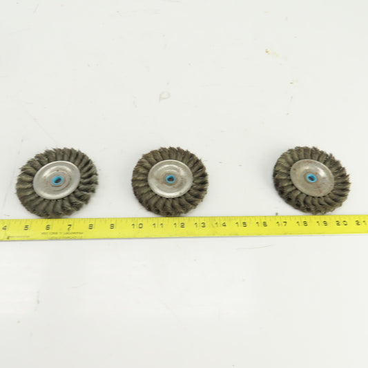 Weiler Dualife 4" OD Wire Wheel Brush 3/8" Arbor 20,000RPM Max Lot Of 3