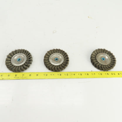 Weiler Dualife 4" OD Wire Wheel Brush 3/8" Arbor 20,000RPM Max Lot Of 3