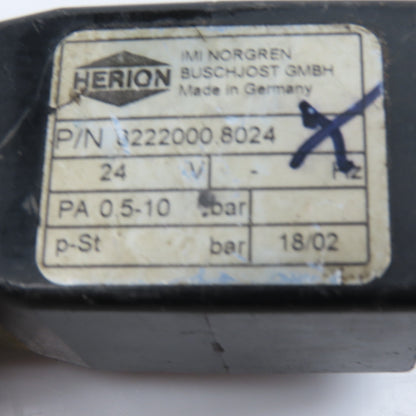 Herion 8222000.8024 1/4" NPT 24V Solenoid Valve