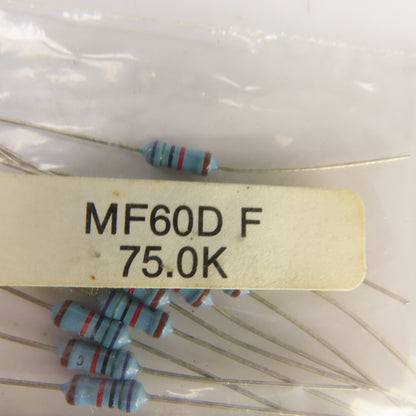 KOA MF60D F 75.0K Leaded Resistor Precision Metal Film Lot Of 10