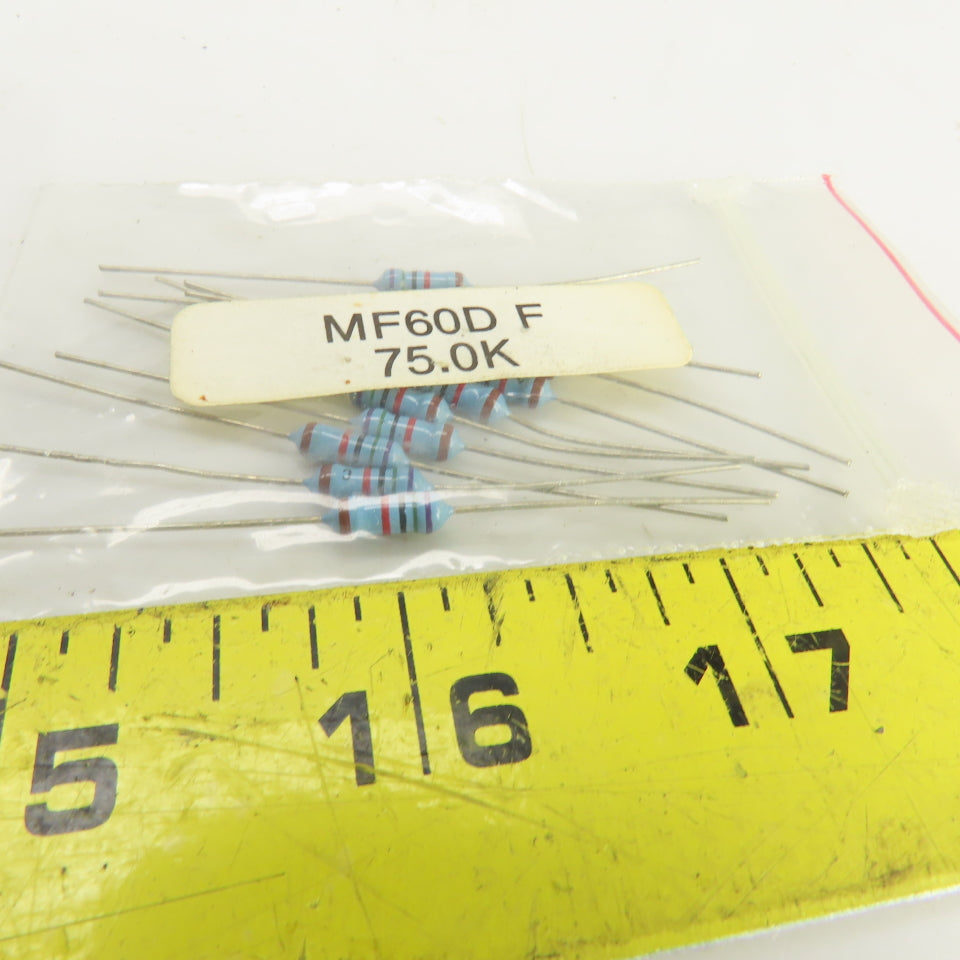 KOA MF60D F 75.0K Leaded Resistor Precision Metal Film Lot Of 10