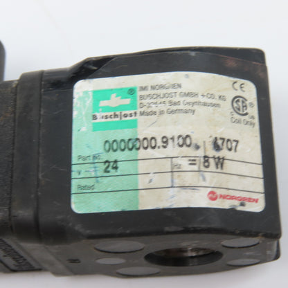 IMI Norgren 0000000.9100 Valve Coil 24V 8W