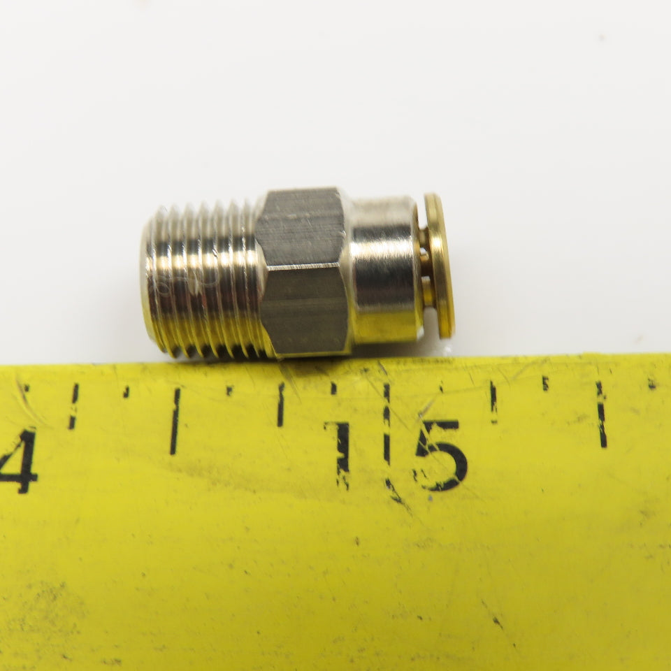 Cmatic M0010011 R1/8 Male x 4mm Push To Connect Nickle Plated Brass Lot /5