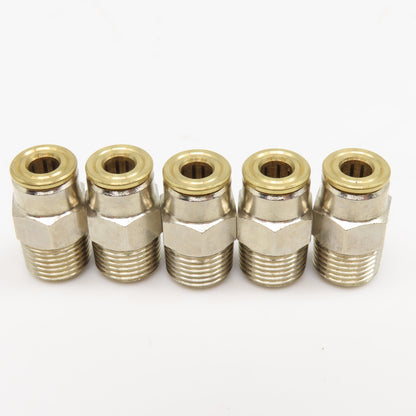 Cmatic M0010011 R1/8 Male x 4mm Push To Connect Nickle Plated Brass Lot /5